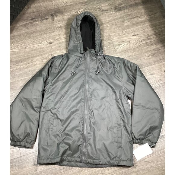 Totes Mens Gray Water-Resistant Hooded Jacket W/ Fleece Lining & Zip Size L - Picture 2 of 10